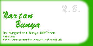 marton bunya business card